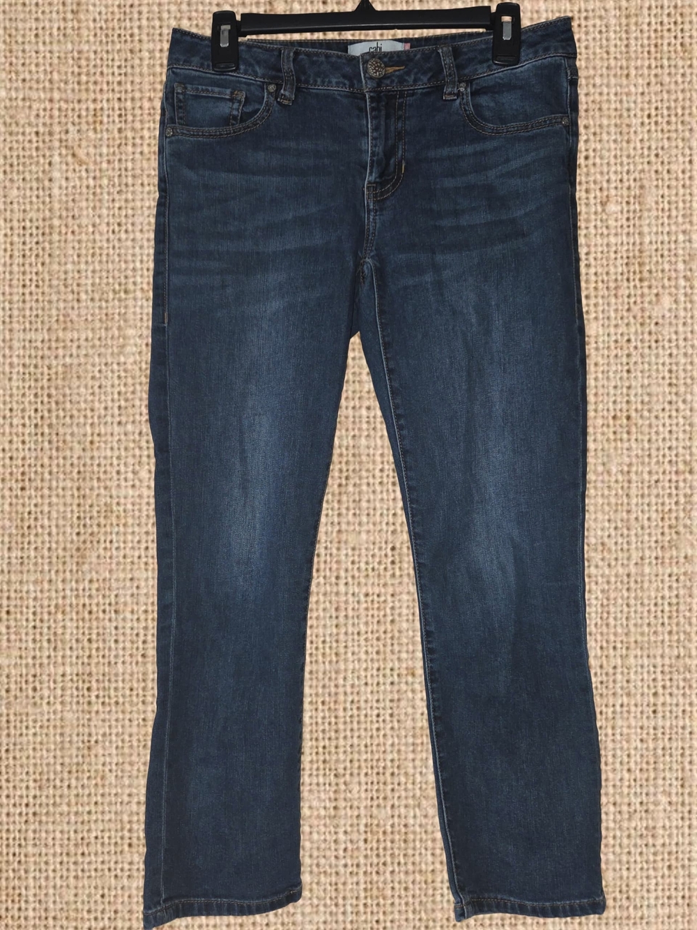 CAbi Denim Jeans in Dark Blue with‎ Gold Stitching